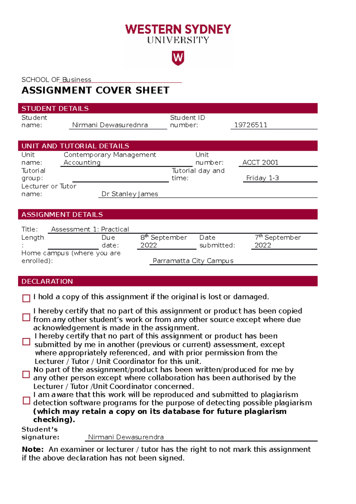 Chapter 13 CMA - Management Accounting - SCHOOL OF Business ASSIGNMENT ...