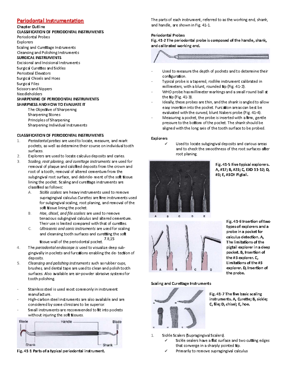 Periodontal Instrumentation Periodontal Instrumentation Chapter