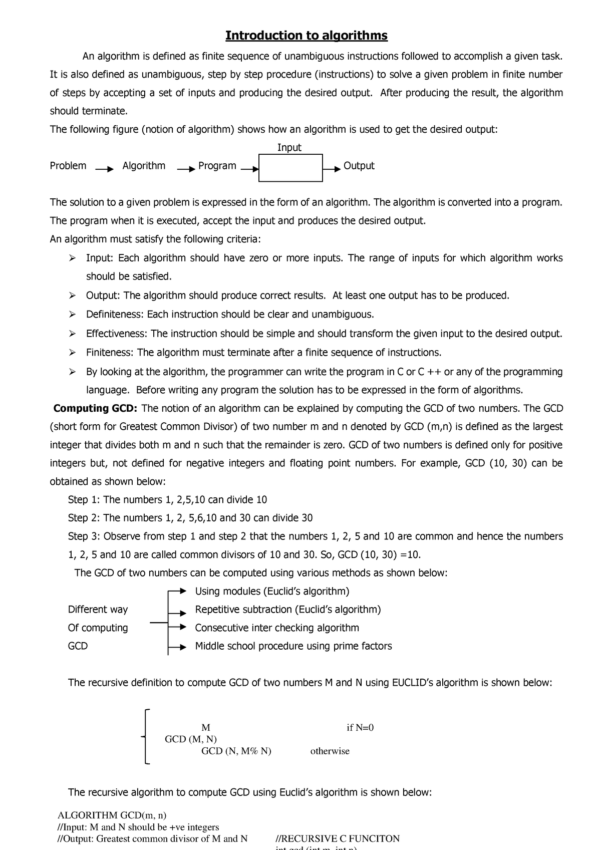 Introduction Chapter - Analysis And Design Of Algorithms - Introduction ...