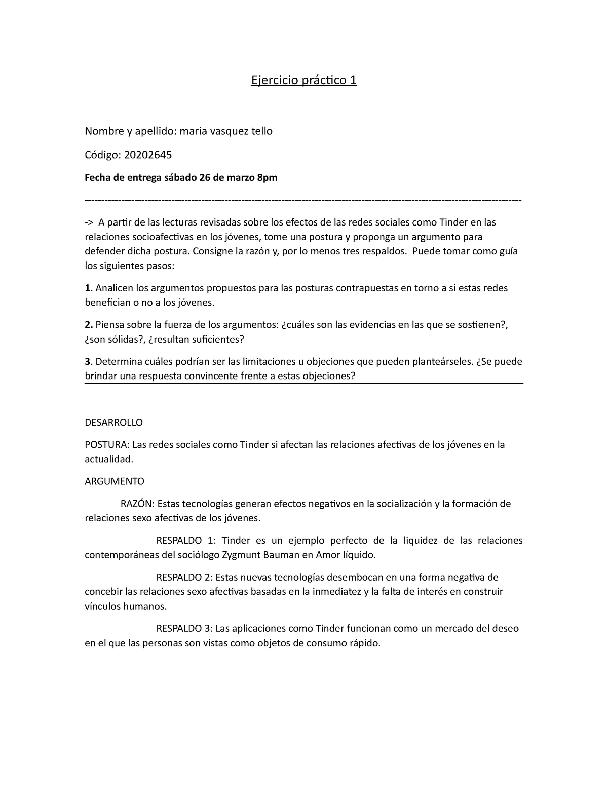 Ejercicio Práctico 1 - Debate Y Argumentación Para Tu Texto En El Curso ...