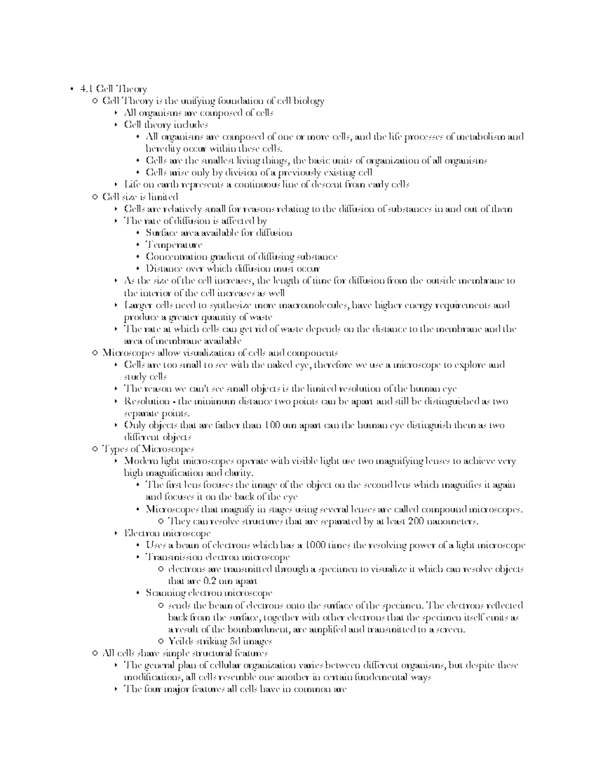 Chapter 4 Cell Structure - 4 Cell Theory • çCell Theory is the unifying ...