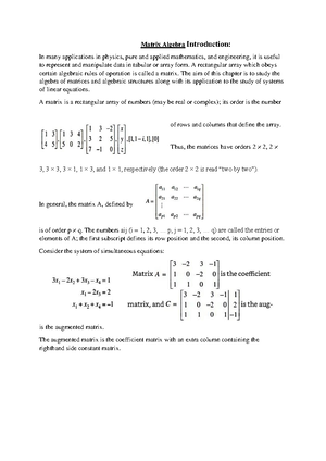 Cheat sheet for maths 1 and linear algebra - my cheat sheet EE 3015 ...