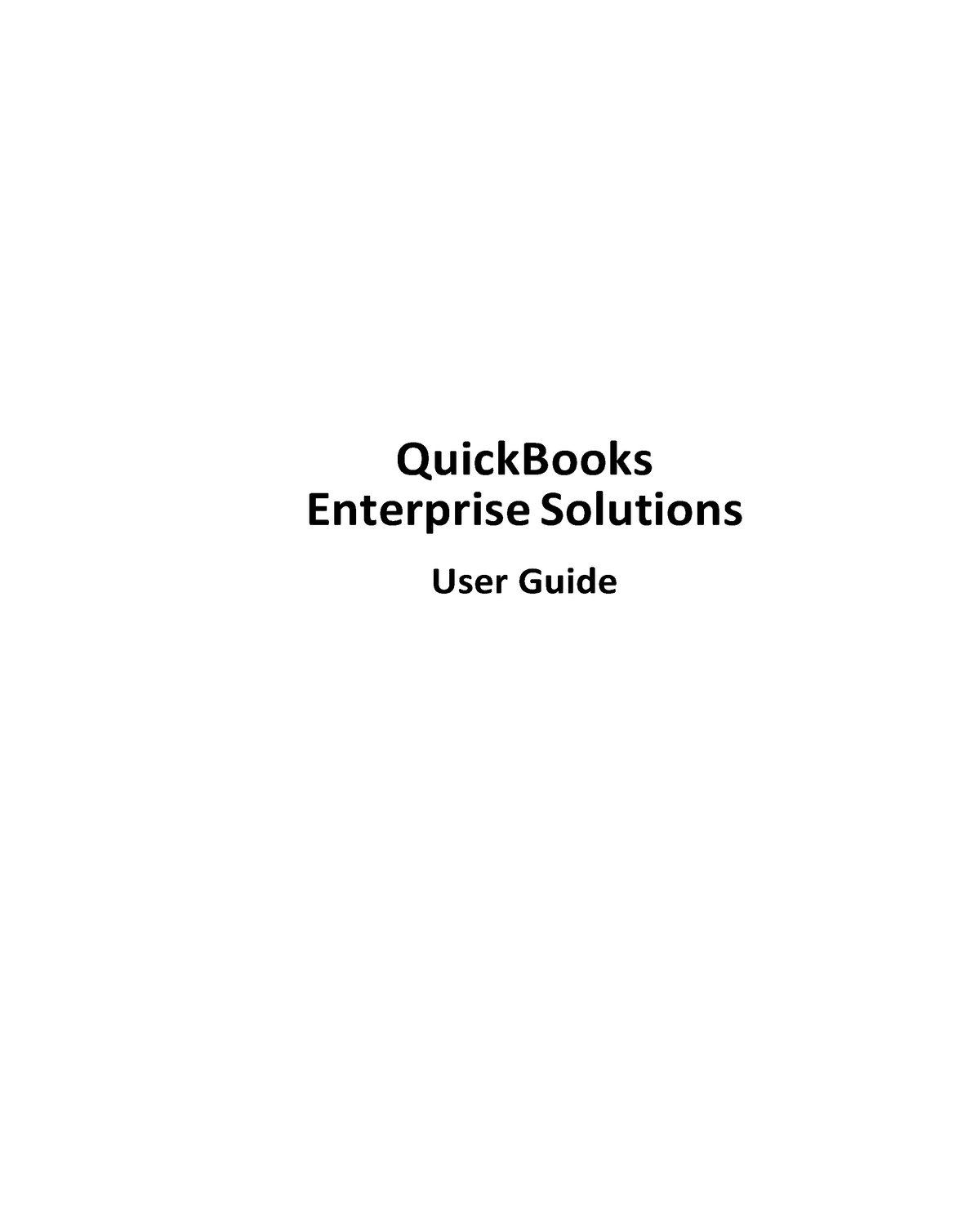 quickbooks enterprise user manual