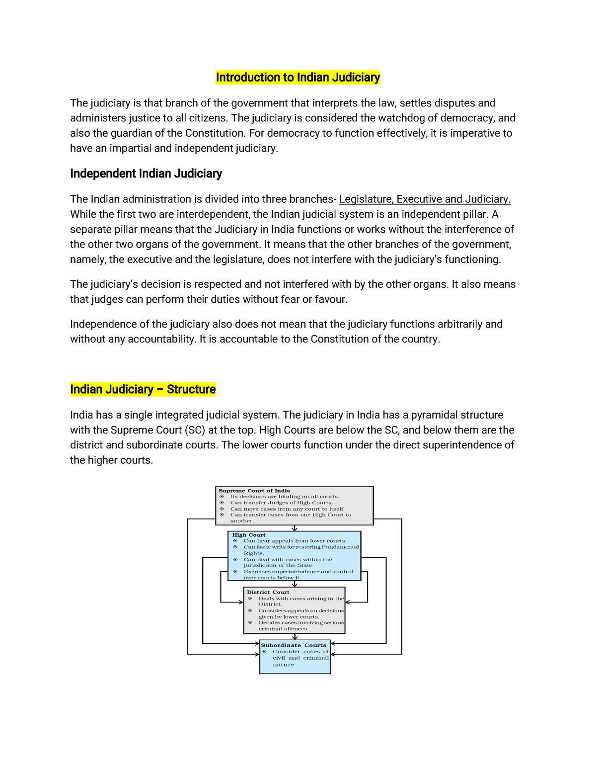 introduction-to-indian-judiciary-the-judiciary-is-considered-the
