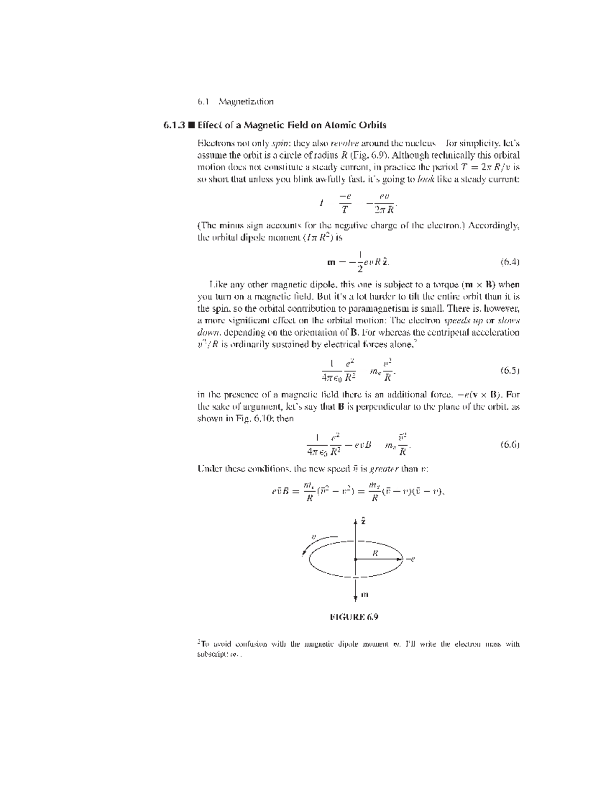 6.1.3 Effect of a Magnetic Field on Atomic Orbits - 6 Magnetization 6.1 ...