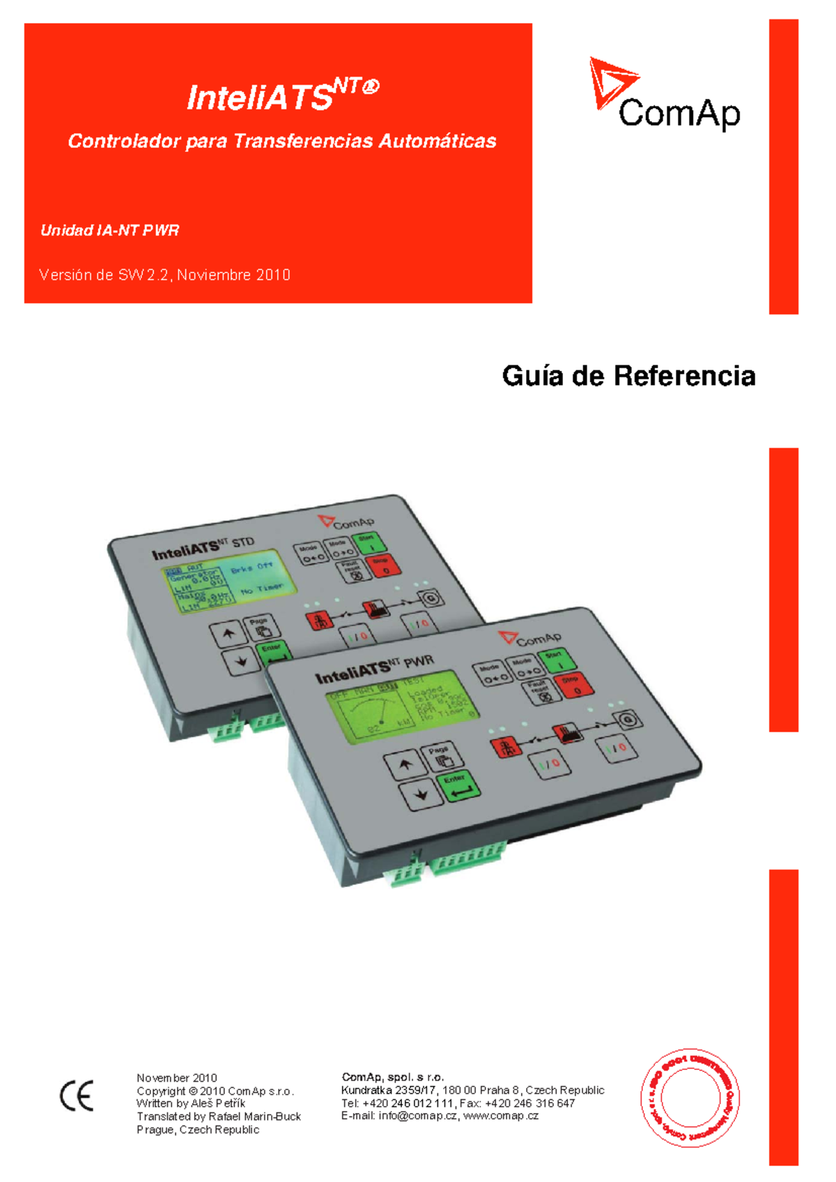IA-NT-PWR-2 0r2-Reference Guide - ESP - November 2010 Copyright © 2010 ...
