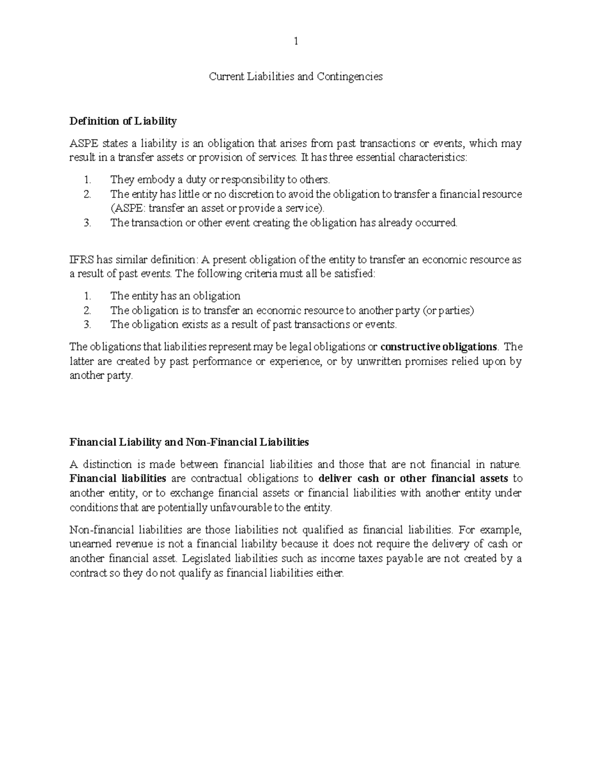 Summary of Chapter 13 Ping Zhang Current Liabilities and