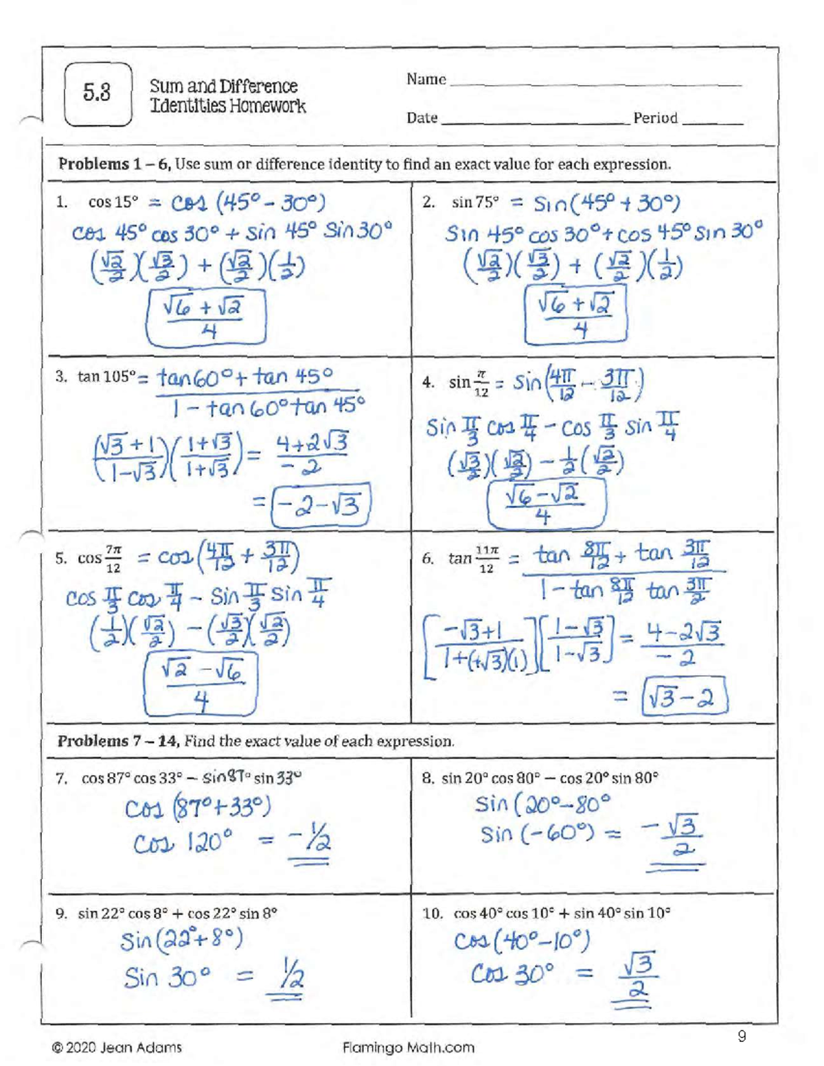 5-3-sum-and-difference-identities-homework-mth-132-studocu