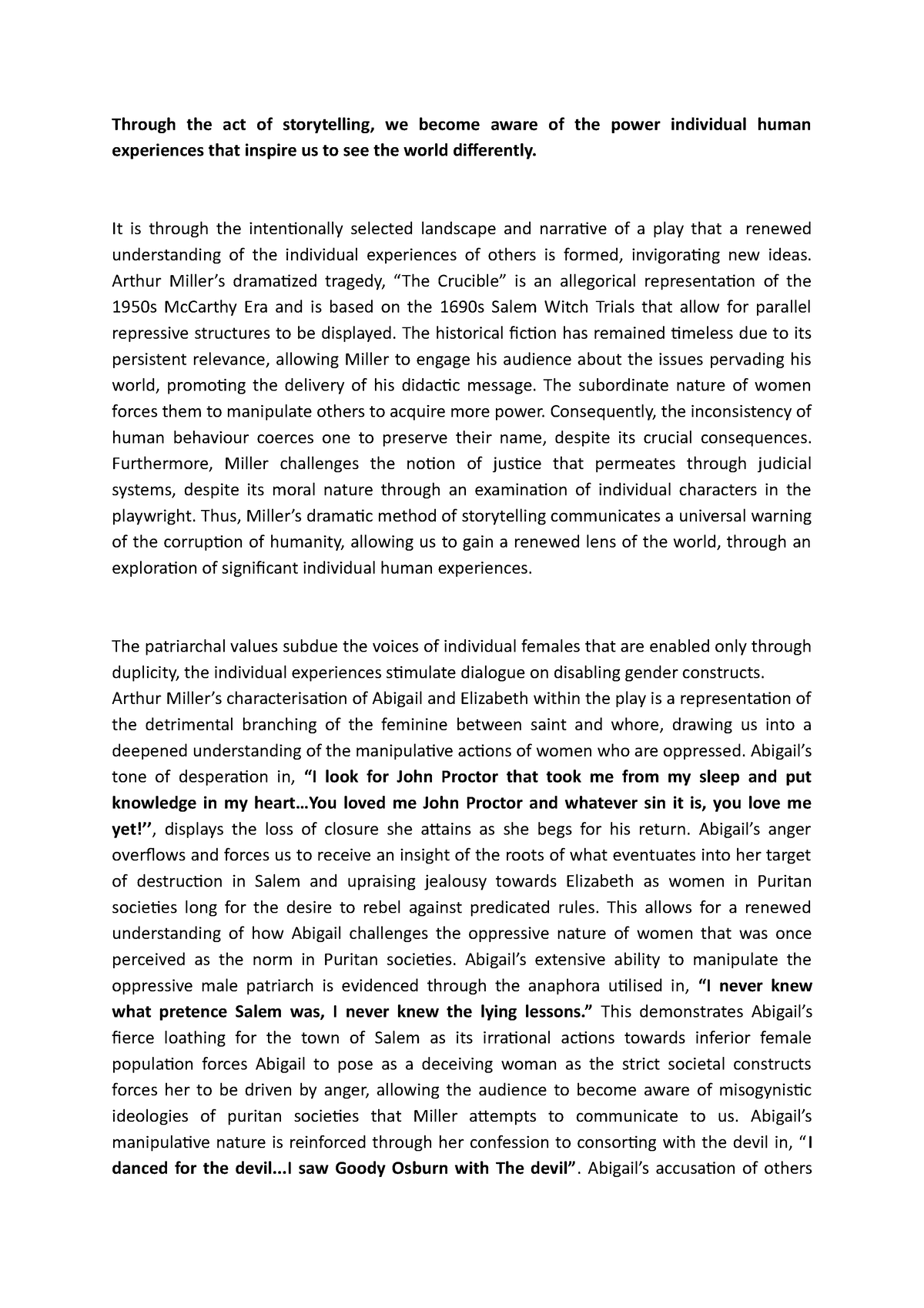 the crucible essay pdf