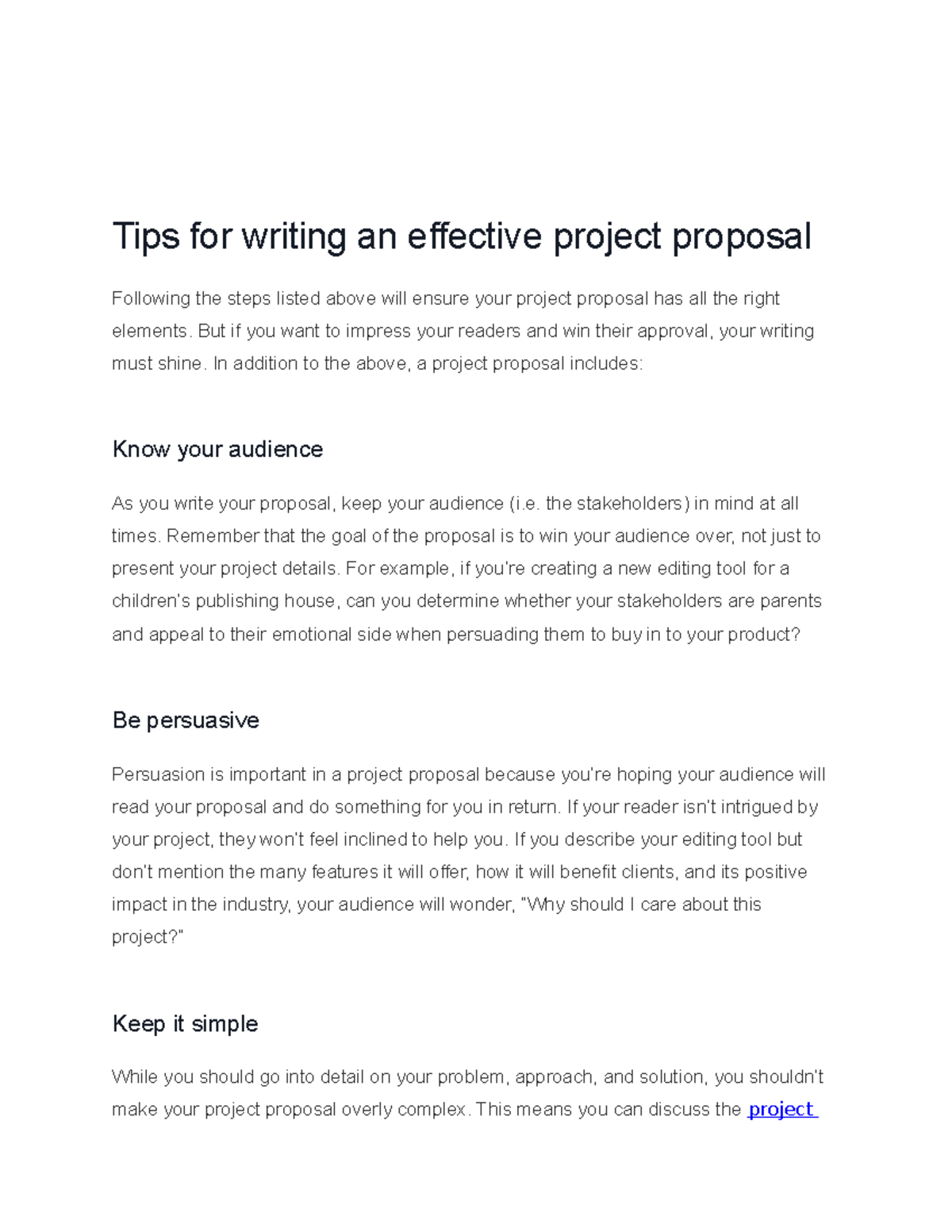 Tips for writing an effective project proposal - But if you want to ...