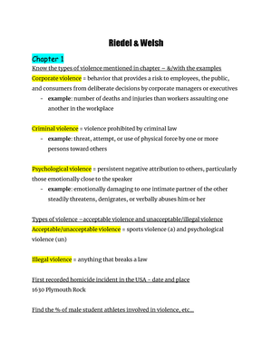 CRIJ 3325 Exam 1 Guide - Riedel & Welsh Chapter 1 Know The Types Of ...