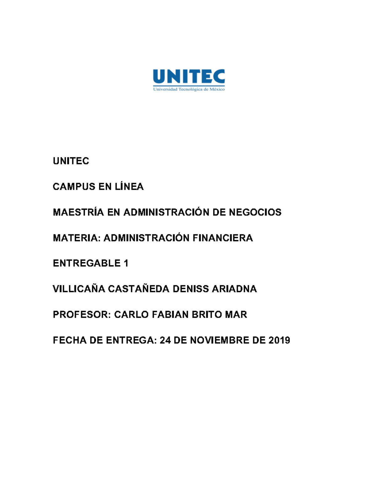 Entregable 1 Para La Materia De Administración De Negocios - UNITEC ...