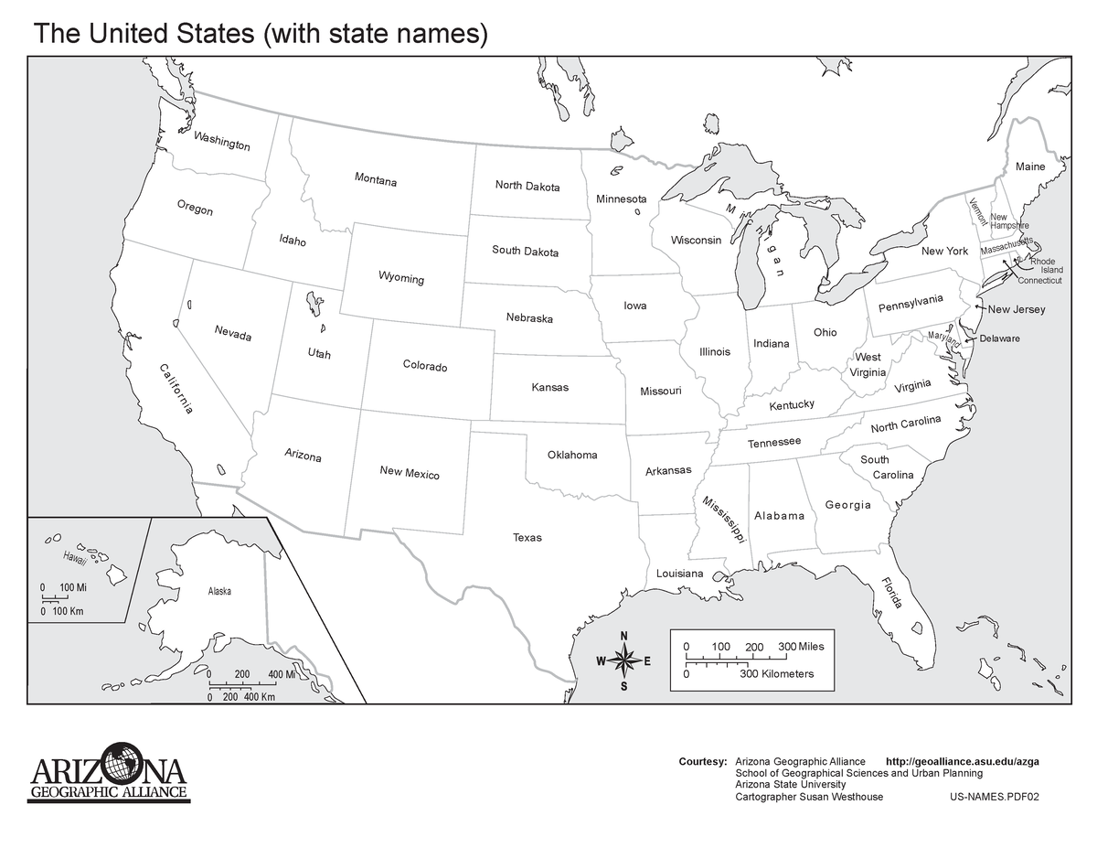 Us-states - There Is The Resume - 0 100 200 300 Miles 0 300 Kilometers 