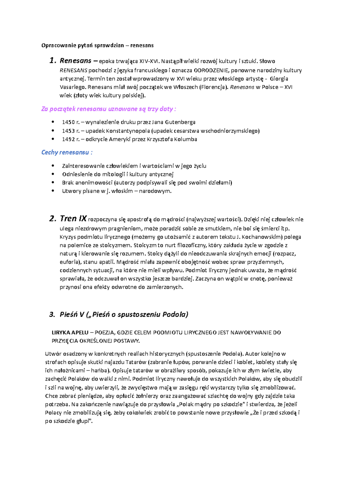 Wczesna Epoka Nowozytna 2 Gimanzjum Sprawdzian www.studocu.com