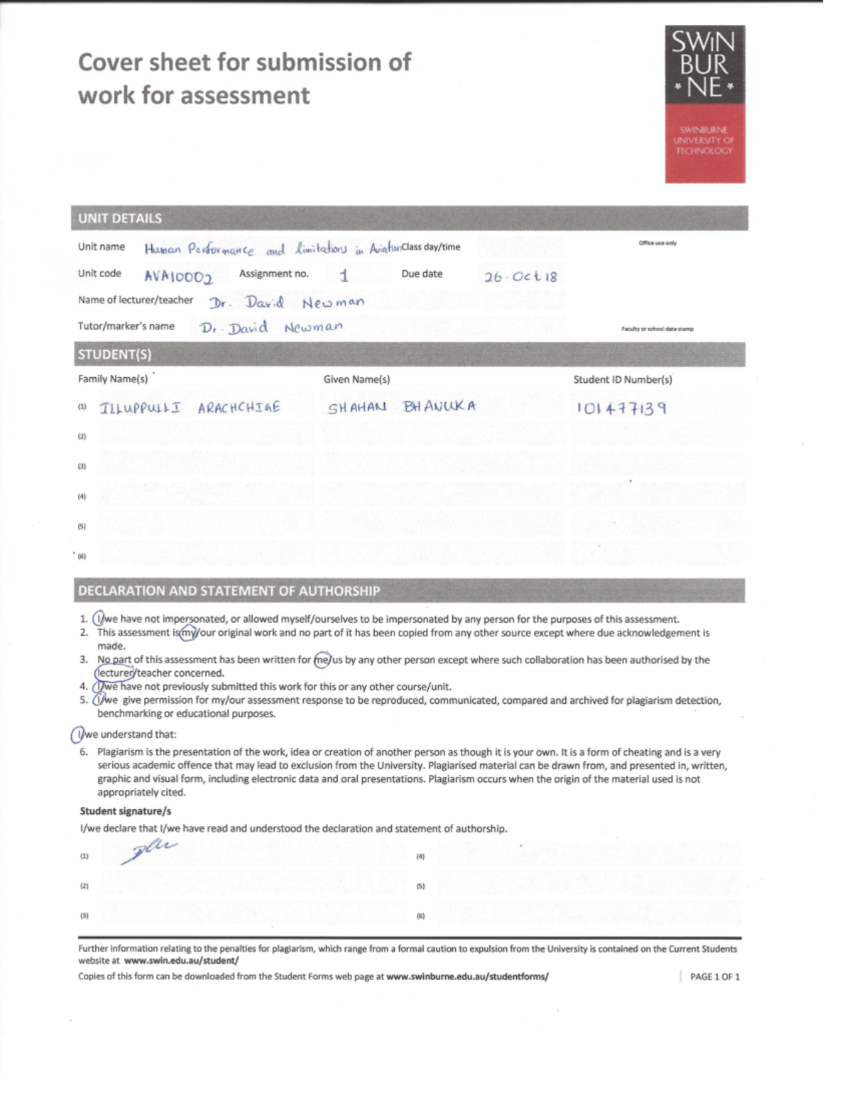 THREATS OF HYPOXIA IN AVIATION - THREATS OF HYPOXIA IN AVIATION Name ...