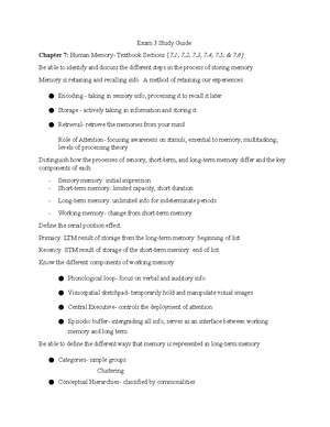 Exam 4 Study Guide PSYX100 - Exam 4 Study Guide Chapter 10: Human ...