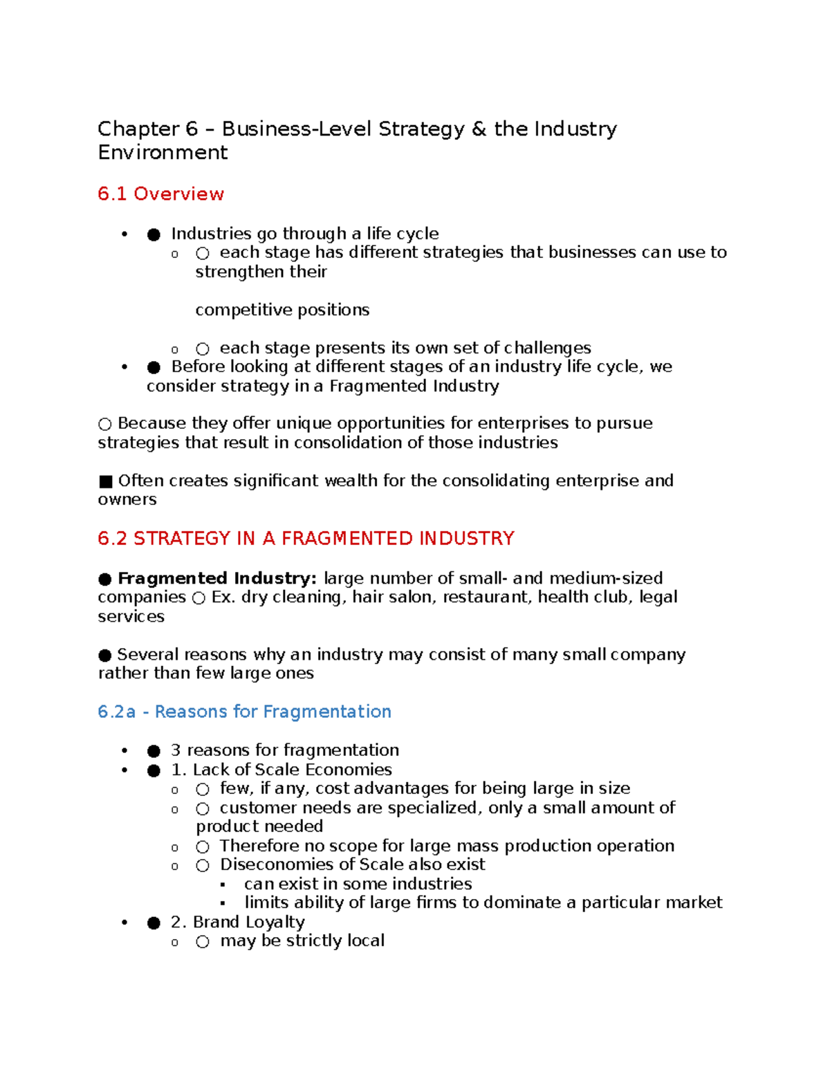 SGMT 300 0 - SGMT 3000 - Chapter 6 – Business-Level Strategy & The ...