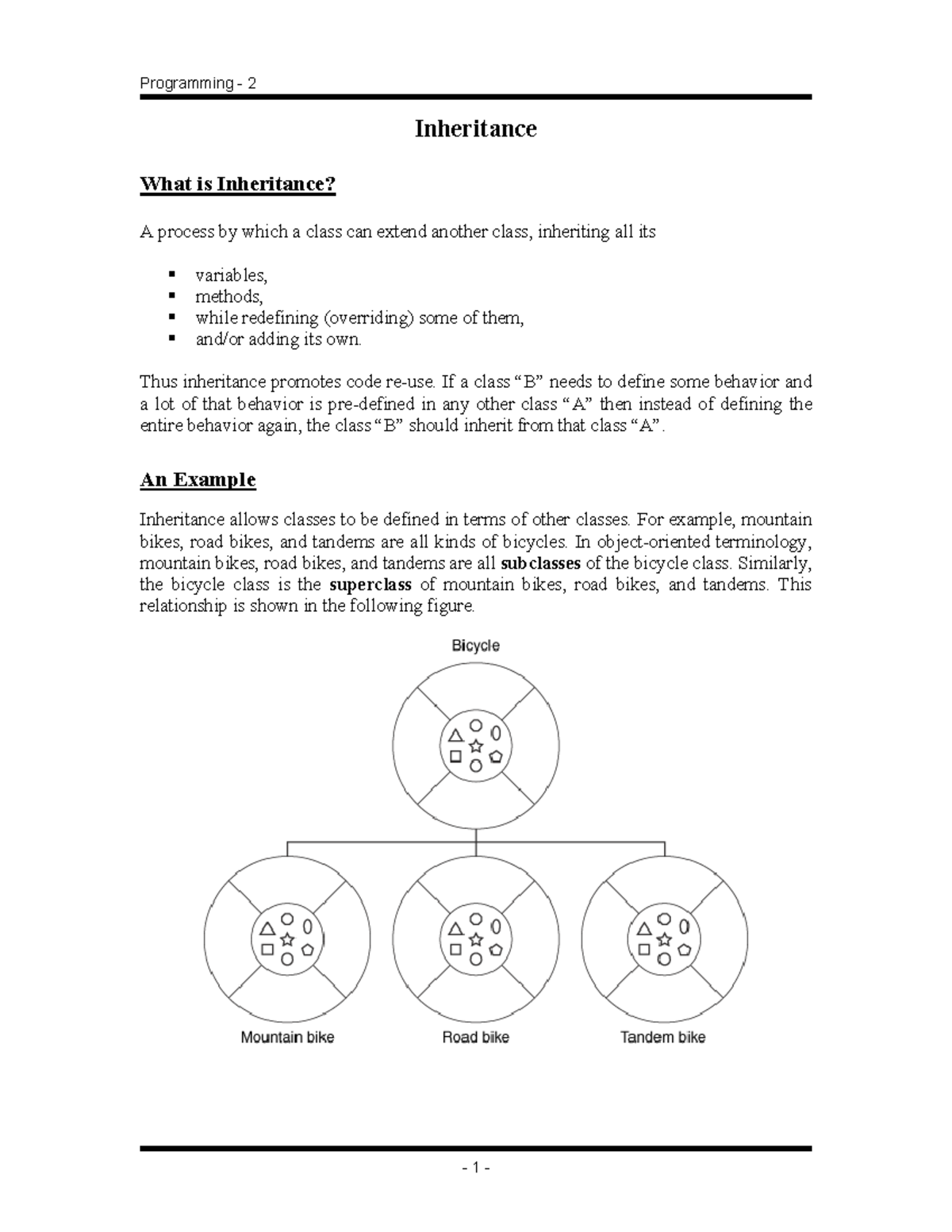 Inhertitance - Programming - 2 Inheritance What is Inheritance? A ...