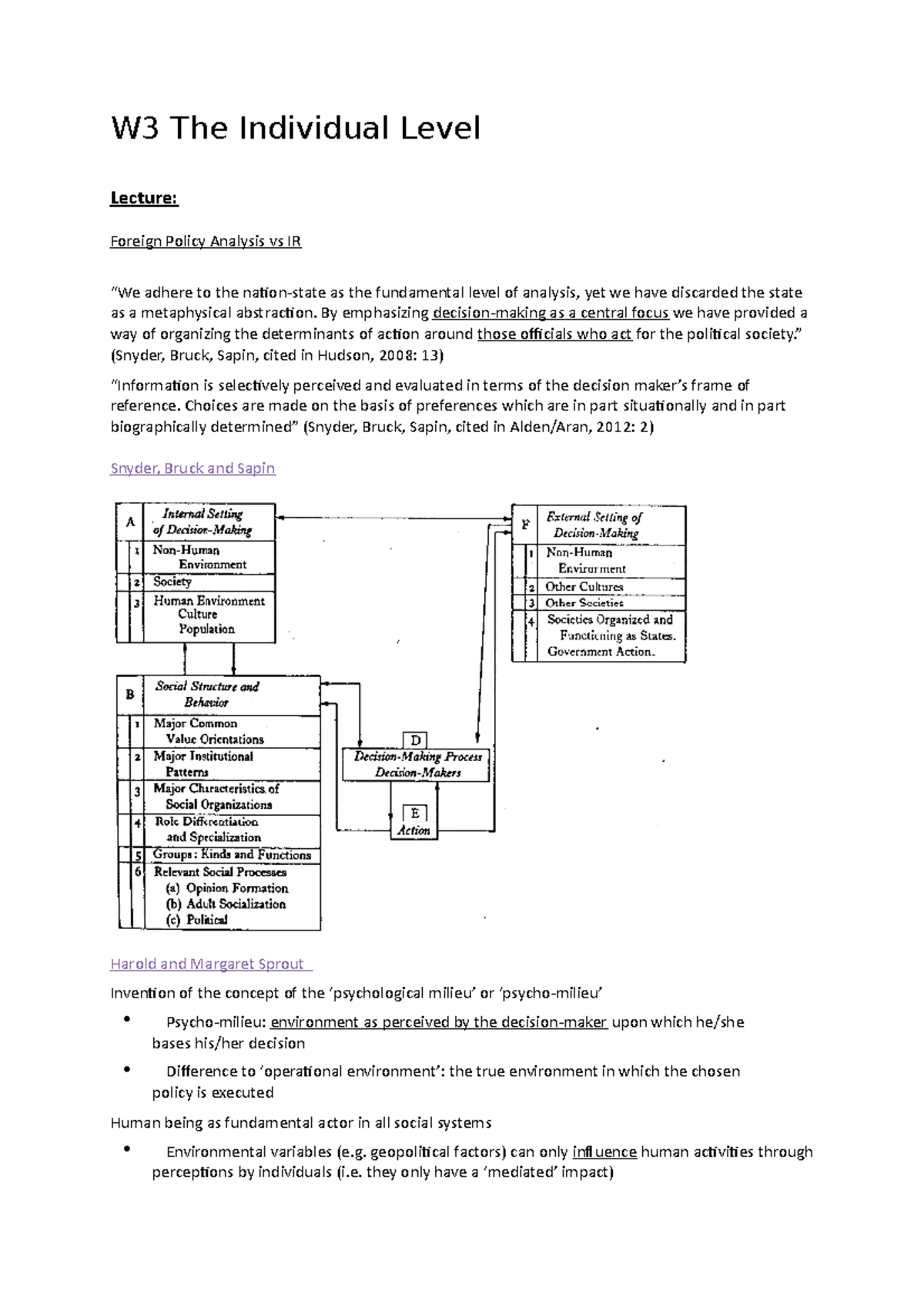 W3 The Individual Level - W3 The Individual Level Lecture: Foreign ...