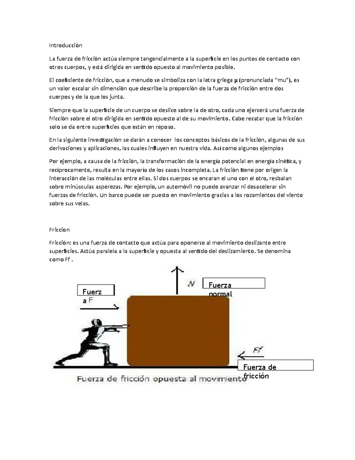 Vii Resumen Fuerza Fuerz Normal A Fuerza De Fricción Introducción