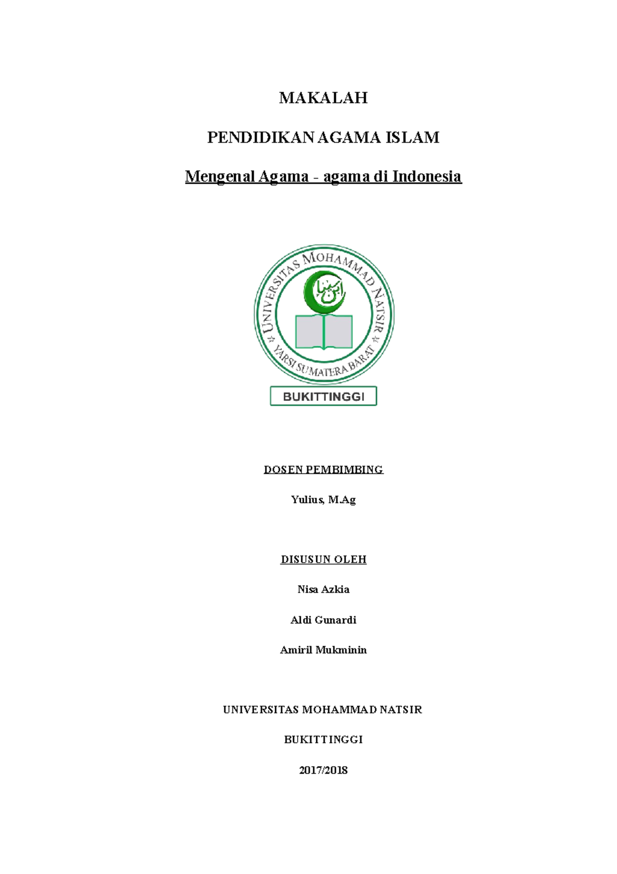 Agama - Mengenal Agama Agama Di Indonesia - MAKALAH PENDIDIKAN AGAMA ...