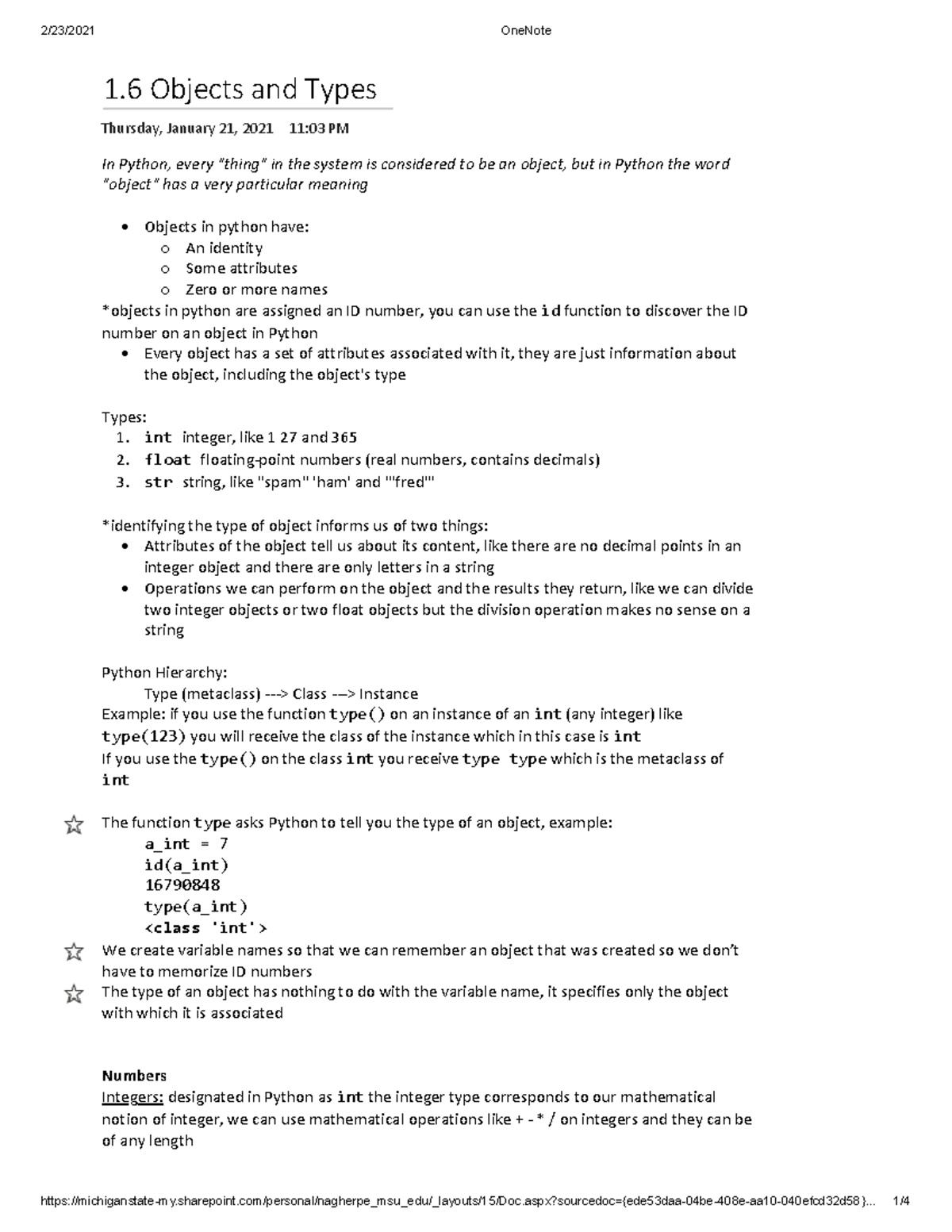 Objects and Types - 1 OďjeĐts and Types ThuƌsdaLJ, JaŶuaƌLJ Ϯϭ, ϮϬϮϭ ϭϭ ...