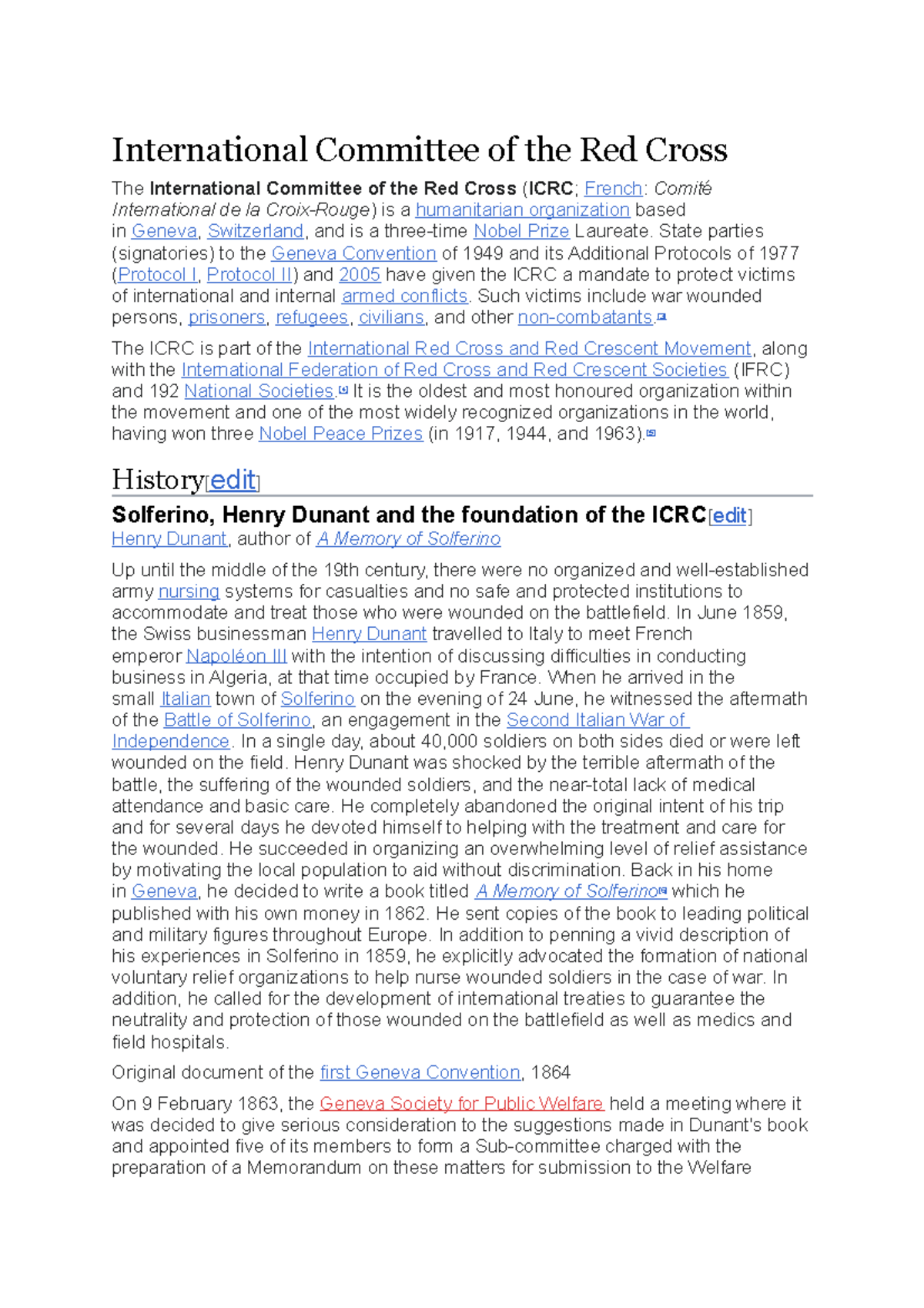 International Committee of the Red Cross - State parties (signatories ...