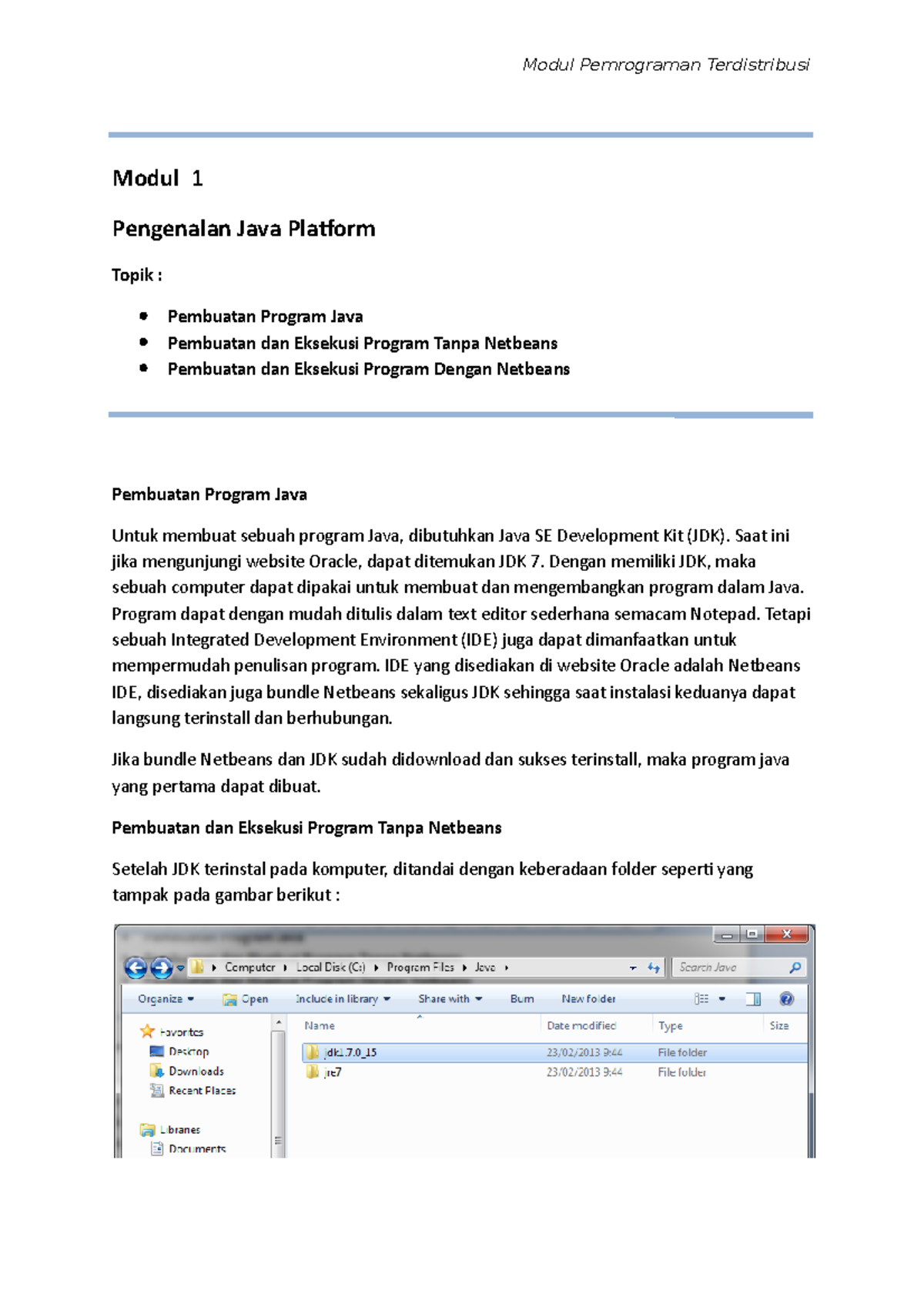 Modul Peter Full - Modul 1 Pengenalan Java Platform Topik : Pembuatan ...