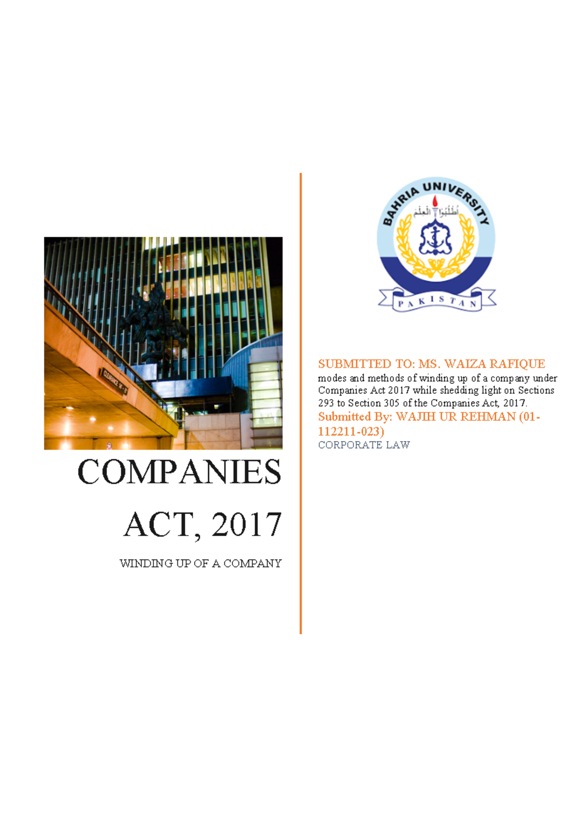 Companies Act,2017 - COMPANIES ACT, 2017 WINDING UP OF A COMPANY ...