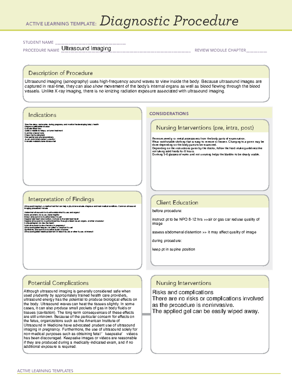 Diagnostic Procedure - ACTIVE LEARNING TEMPLATES Diagnostic Procedure ...