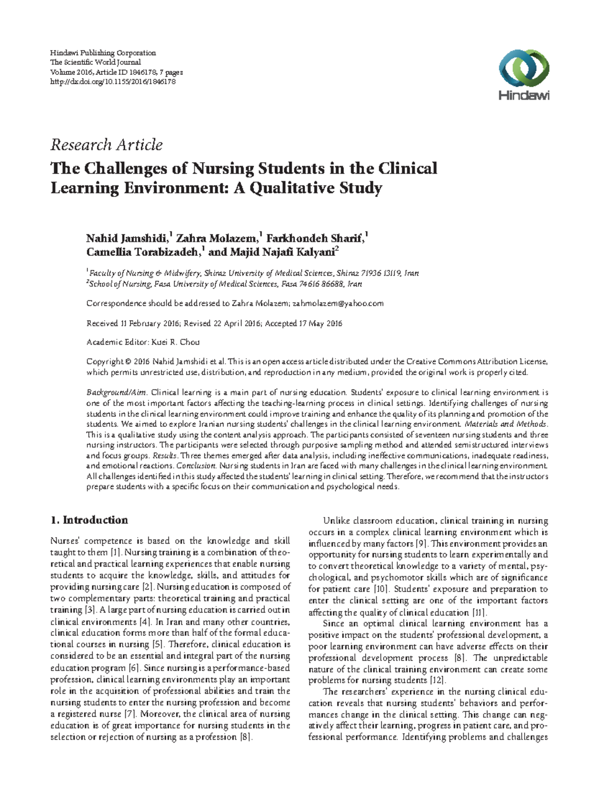 1846178 Briefly discussed the topics of the said matter Research