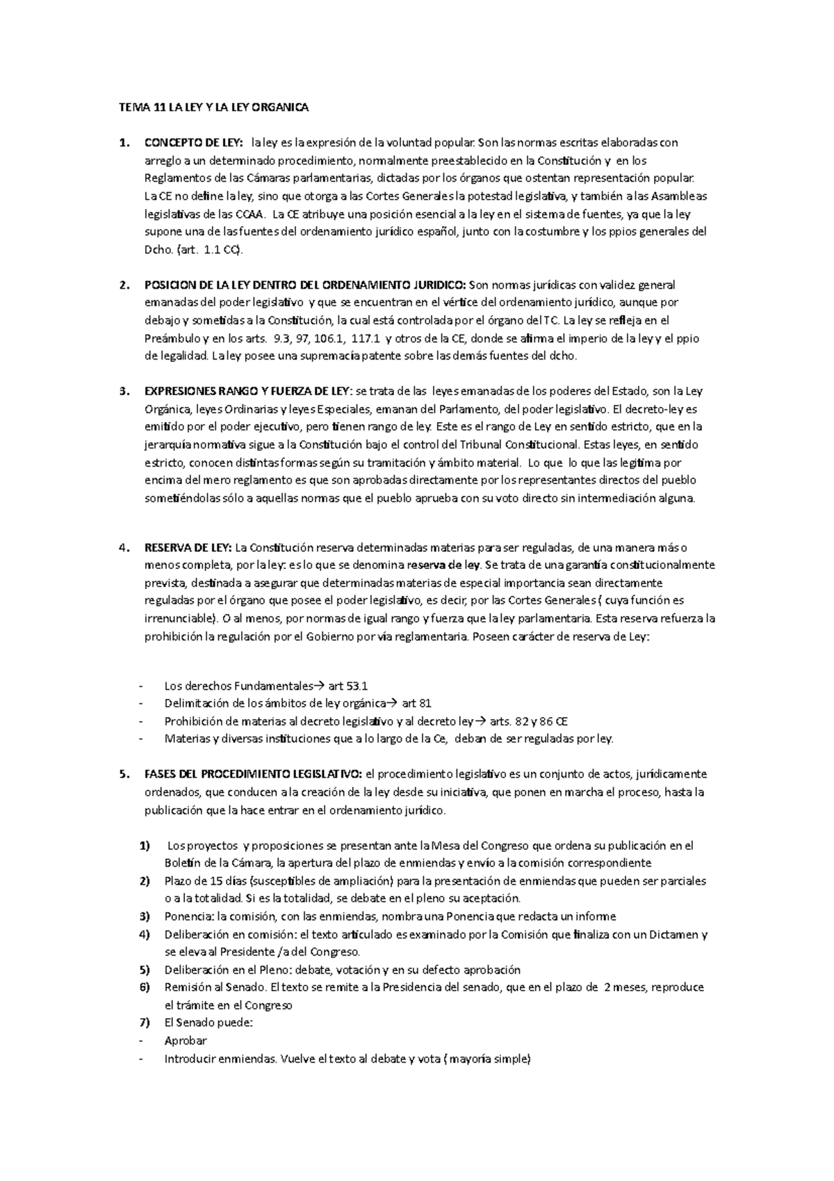 TEMA 11 LA LEY Y LA LEY Organica - TEMA 11 LA LEY Y LA LEY ORGANICA 1 ...