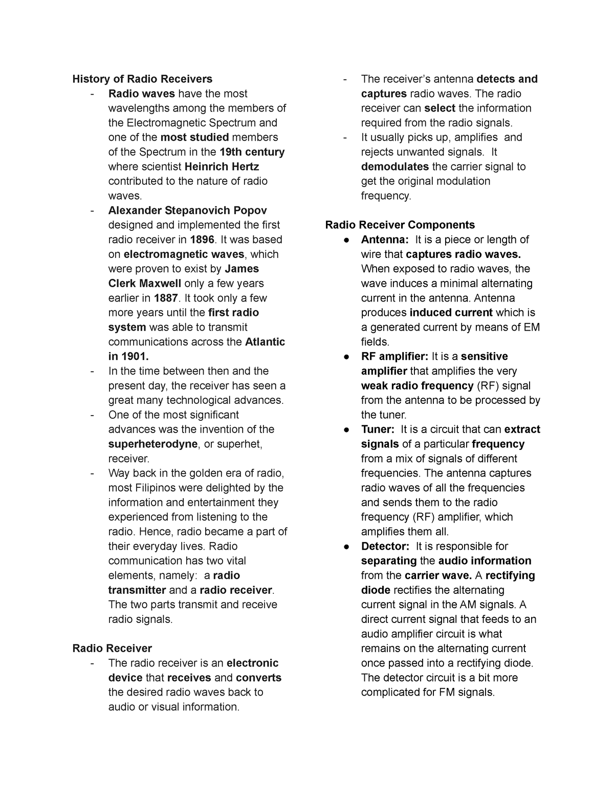 Elec radio receivers reviewer - History of Radio Receivers - Radio ...