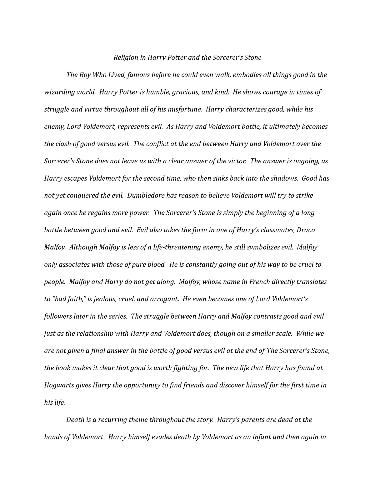 harry potter conclusion essay