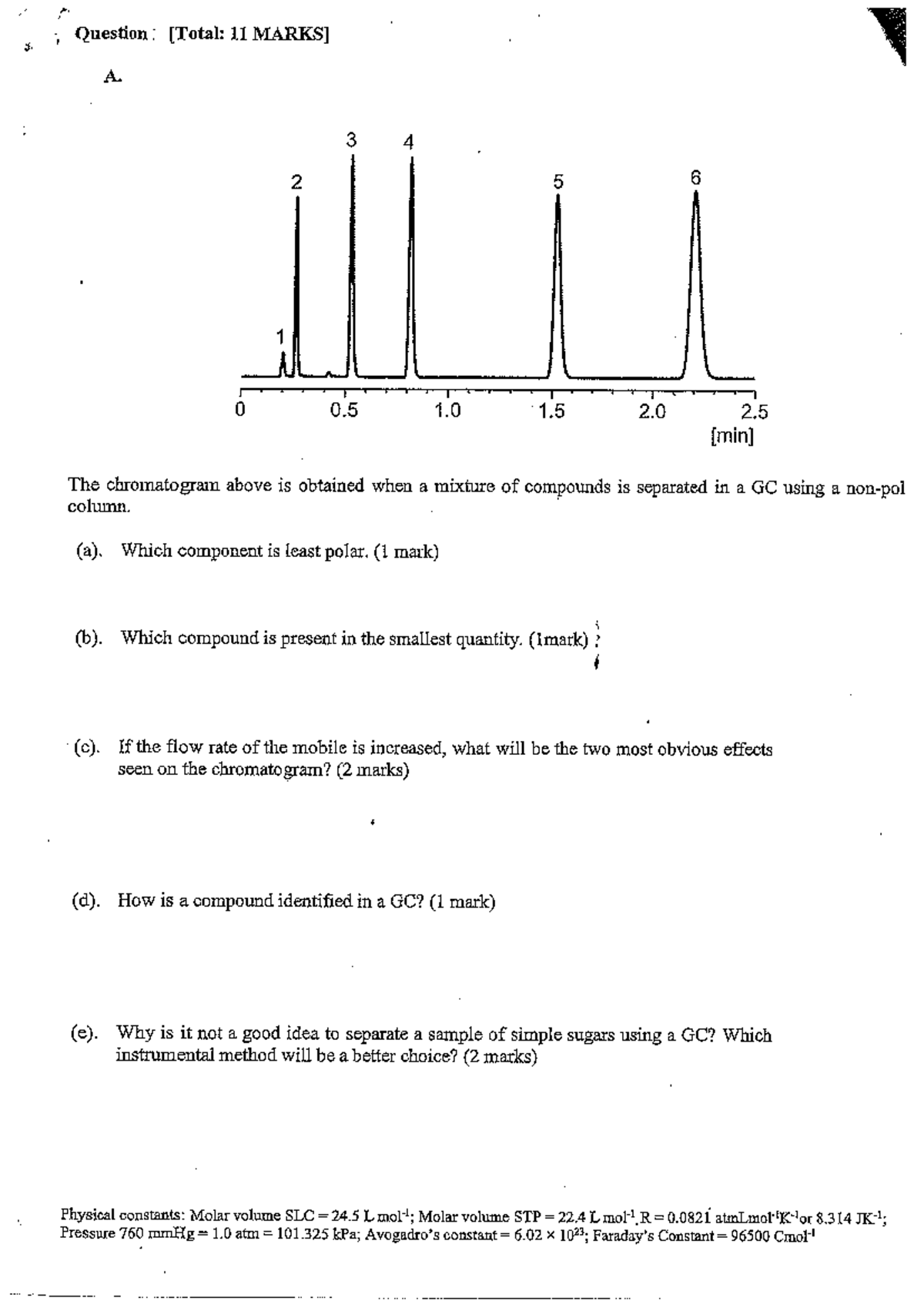 Excercise 2 (Question)(GC, HPLC, UV- VIS) - Question : 11 A. 3 4 2 5 6 ...