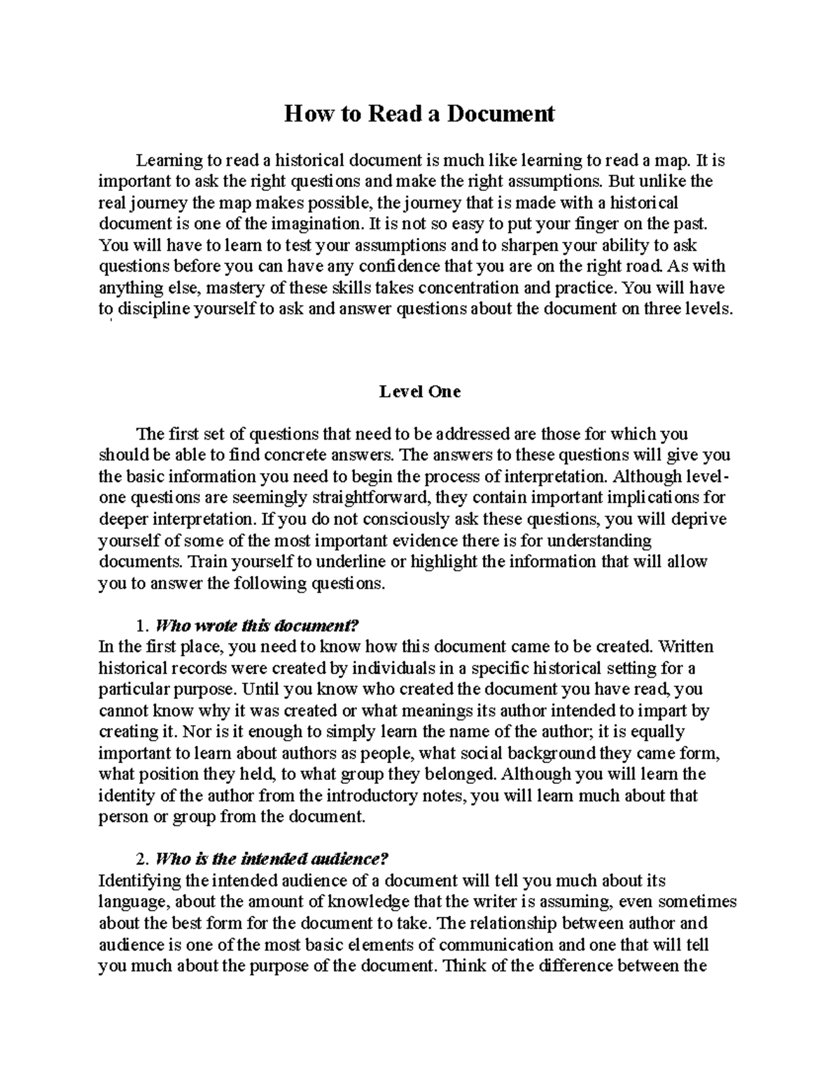 How To Read A Historical Document - How To Read A Document Learning To ...