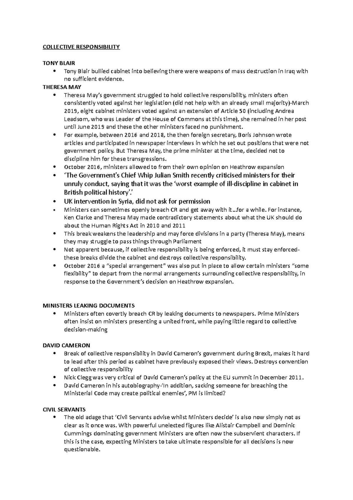 Collective Responsibility COLLECTIVE RESPONSIBILITY TONY BLAIR Tony