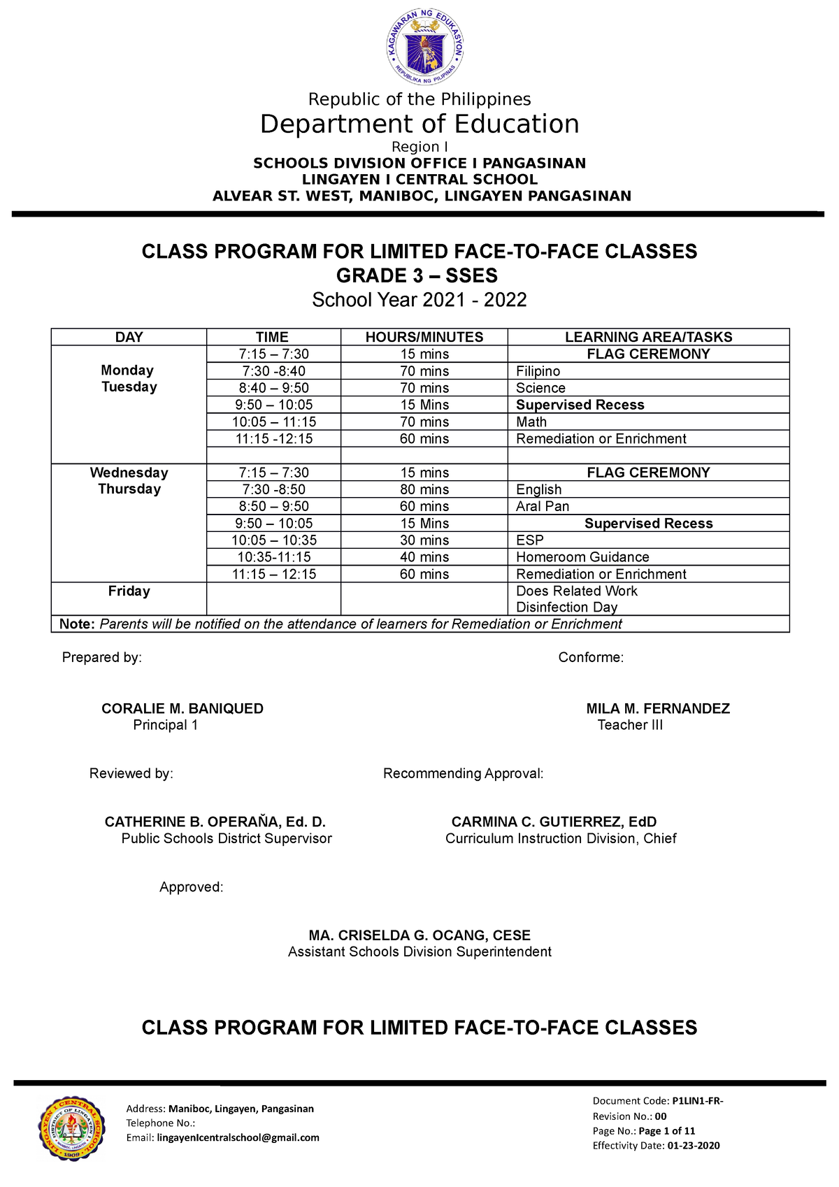 Samplegrade3classprogramprogresiveexpanded Final Department of