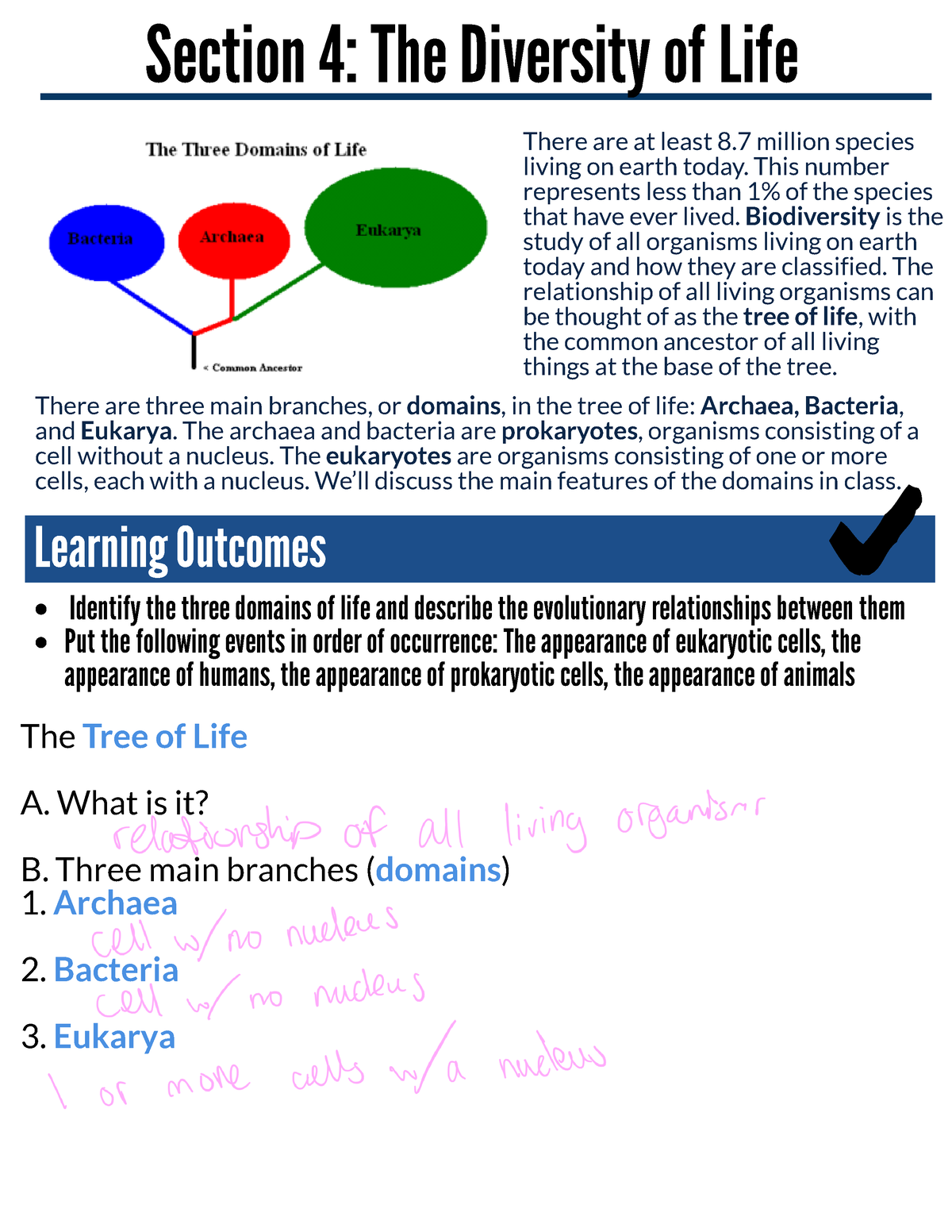 Section+4 - Lecture Notes For Bio 148 - Section 4: The Diversity Of ...