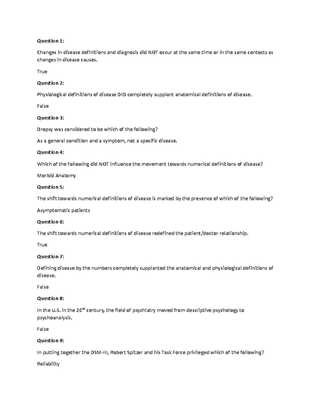 Module 3 Quiz - Question 1: Changes in disease definitions and ...