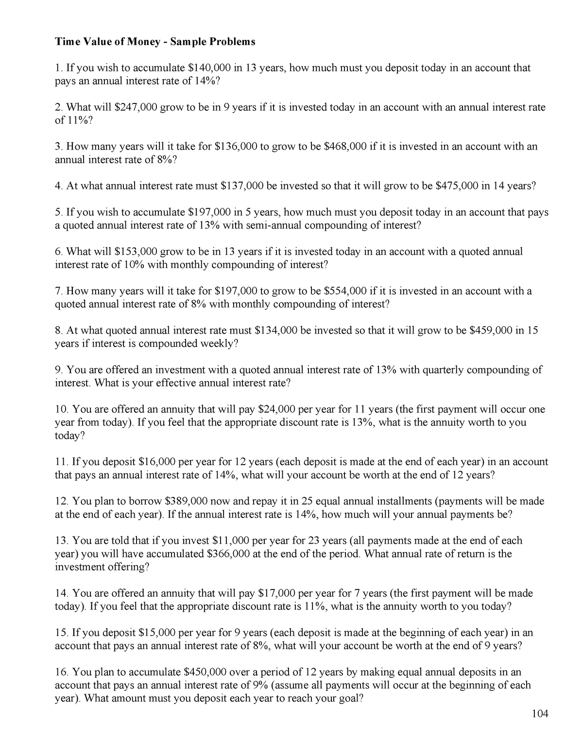 TIME Value OF Money 2 - Lecture Notes 4 - Time Value Of Money - Sample ...