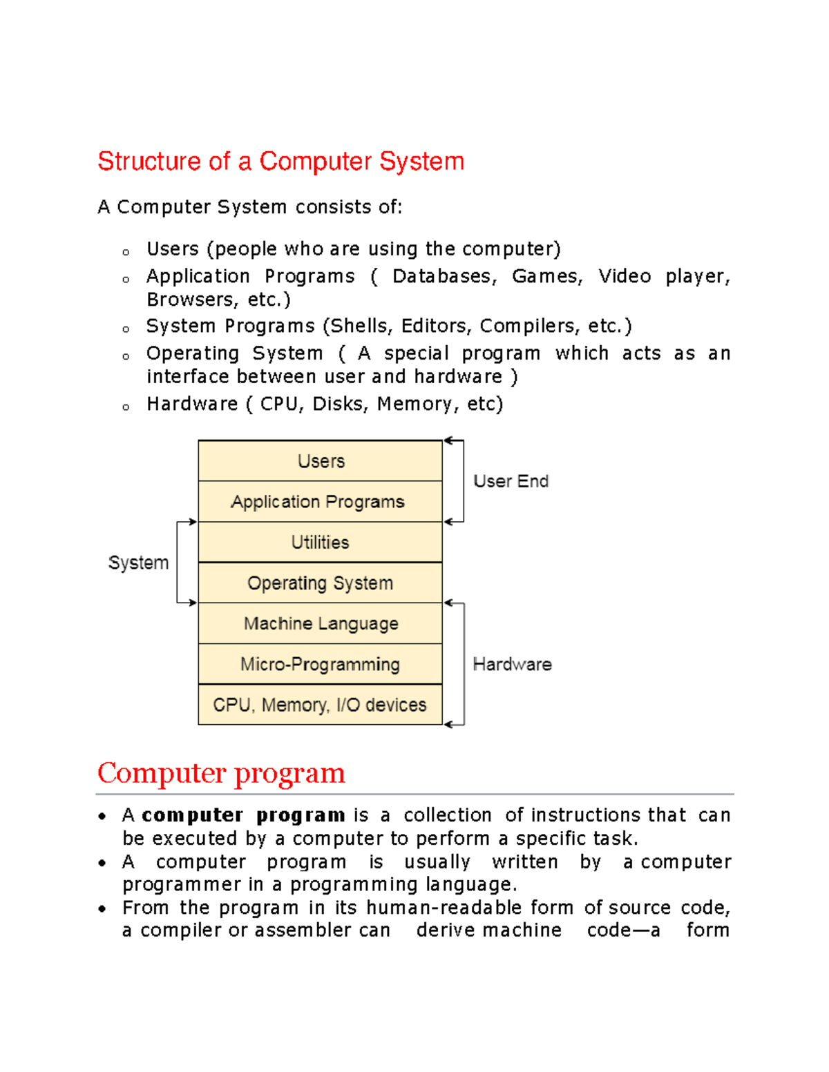 Lecture 1 - Introduction to Computer system components, Application ...