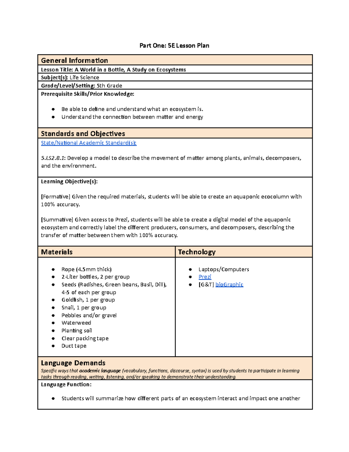 coursework lesson planning