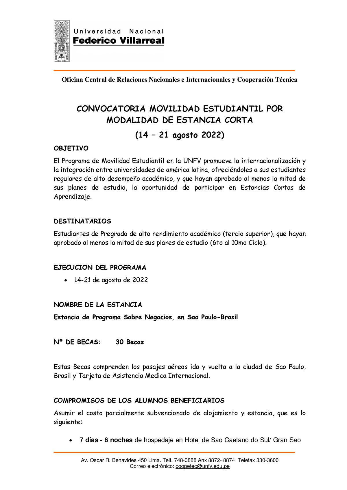 Bases Convocatoria Movilidad-estudiantil - Oficina Central De ...