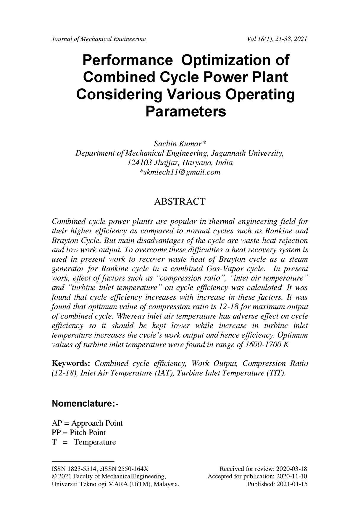 ravinder kumar research paper on thermal power plant