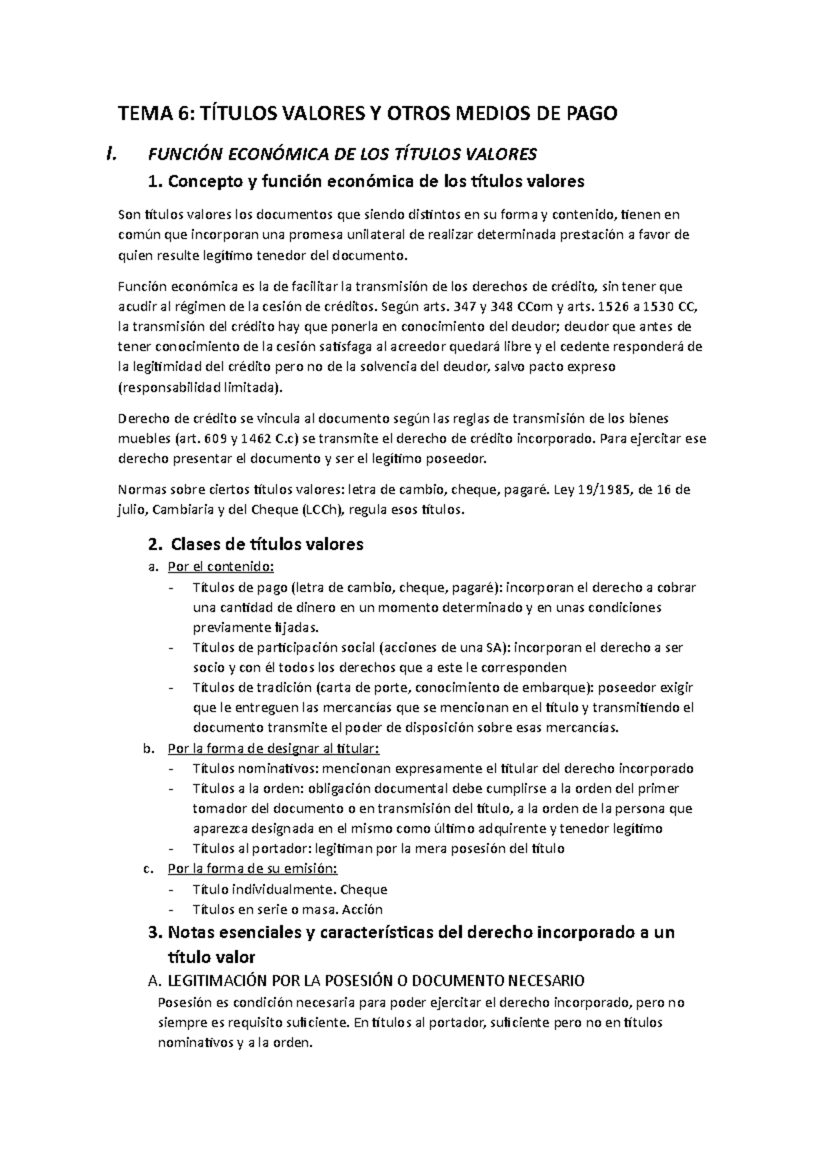 Tema 6 Bien Explicado Y Resumidos Tema 6 TÍtulos Valores Y Otros Medios De Pago I FunciÓn 6253