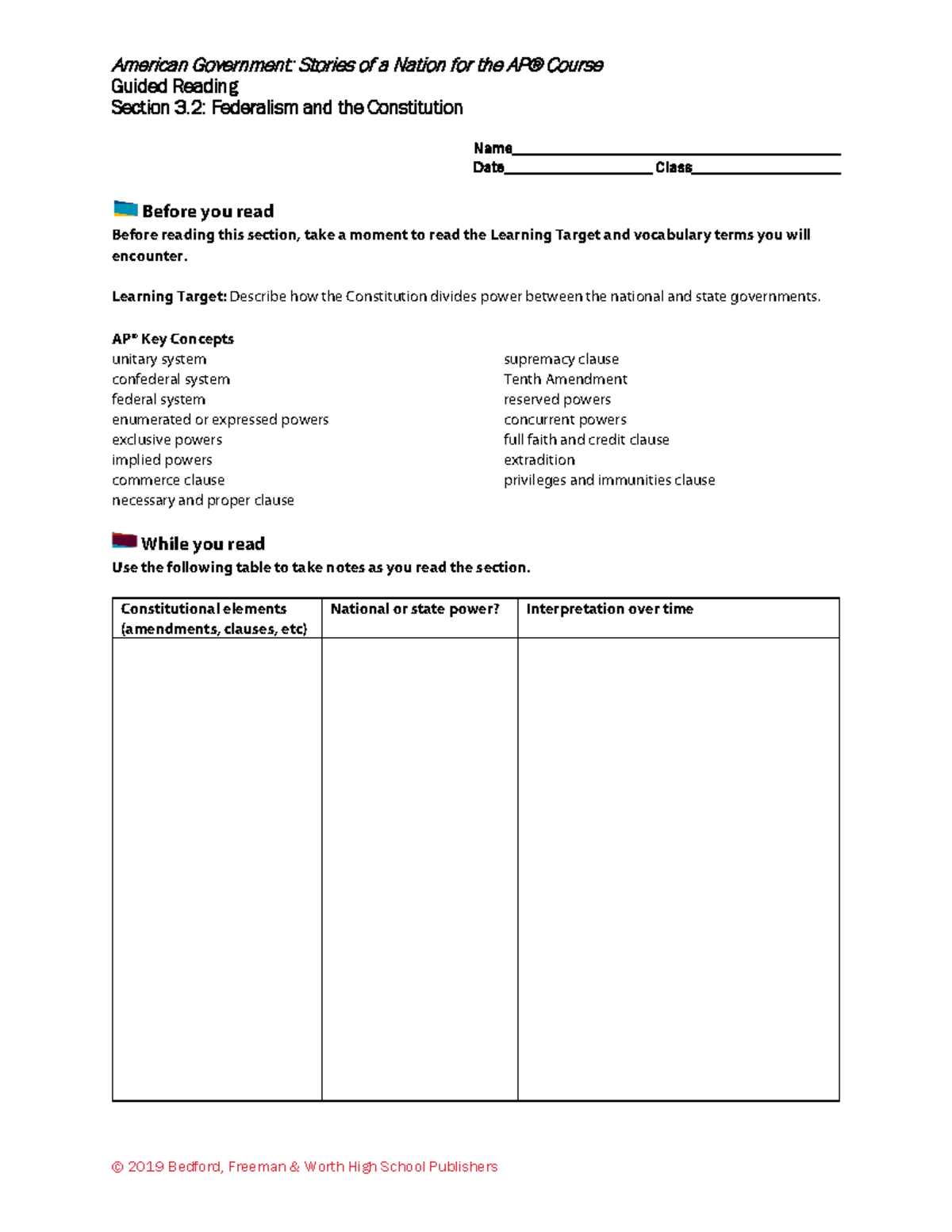 Section 3 - love - Guided Reading Section 3: Federalism and the ...