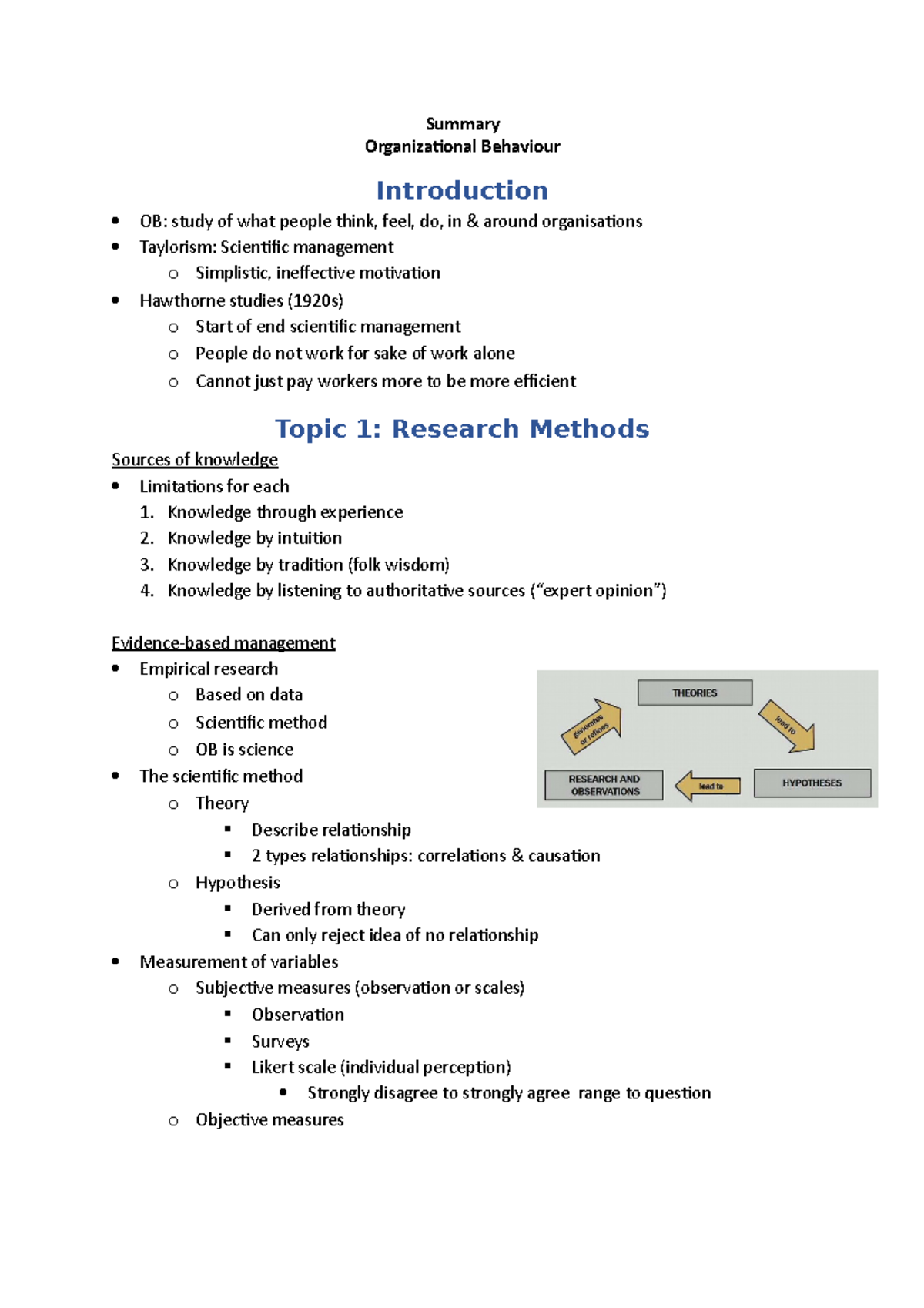 OB-Summary - Summary Organisational Behaviour - Summary Organizational ...