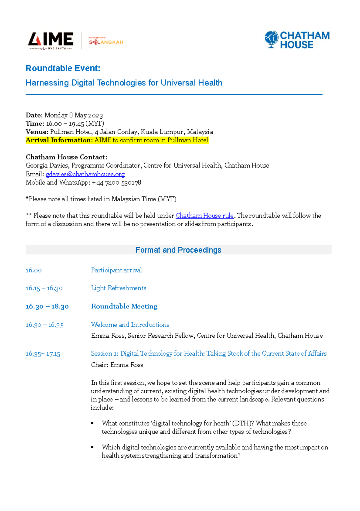 Draft Participant Briefing Note GD - Roundtable Event: Harnessing ...