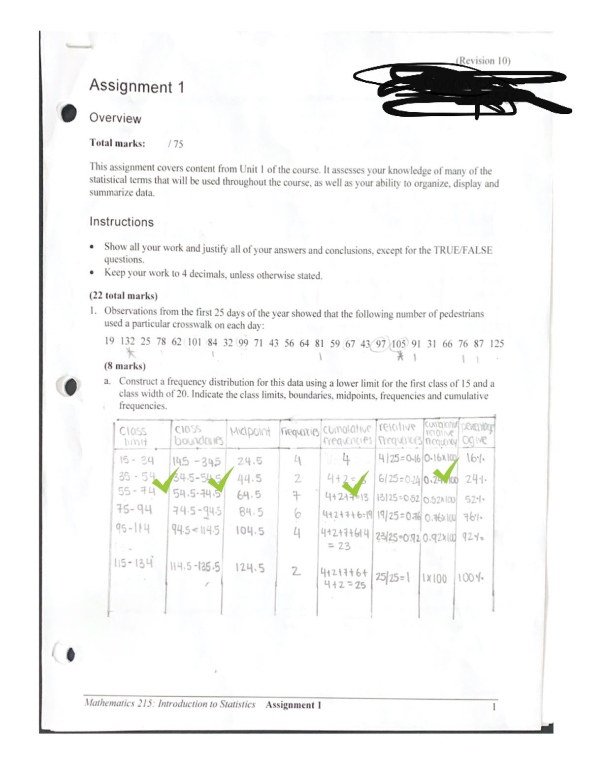 MATH215 Assignment 1 With Workings - Math 215 - Studocu